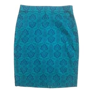 J. Crew Paisley Pencil Skirt